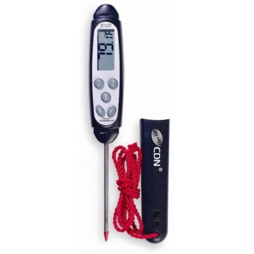 CDN Q2-450X Heavy Duty Thin Tip Thermometer, Black, NSF Listed