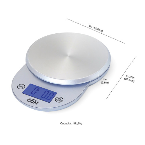 CDN SD1104-S Digital Scale, 11lb Capacity, Silver, NSF Listed