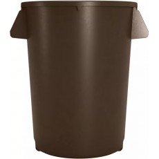 CFS Brands Bronco 84103201 Trash Can, (32)Gallon(s), Round, Polyethylene, Brown, NSF Listed