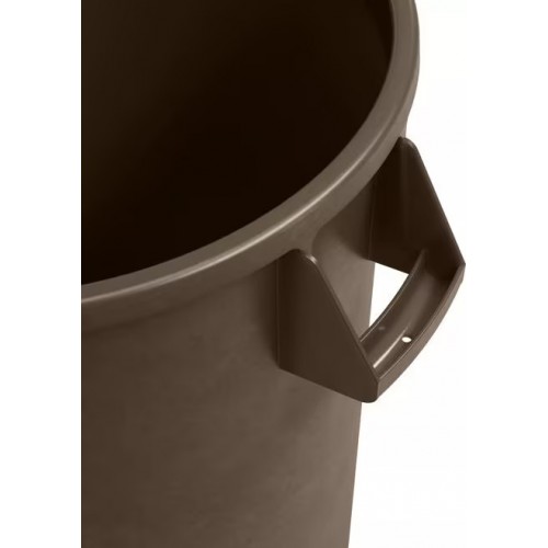 CFS Brands Bronco 84103201 Trash Can, (32)Gallon(s), Round, Polyethylene, Brown, NSF Listed