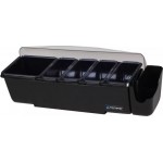 San Jamar BD4005E Dome Garnish Center, (5)Tray(s), (8)Pint(s) Capacity, Black, NSF Listed