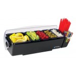 San Jamar BD4005E Dome Garnish Center, (5)Tray(s), (8)Pint(s) Capacity, Black, NSF Listed