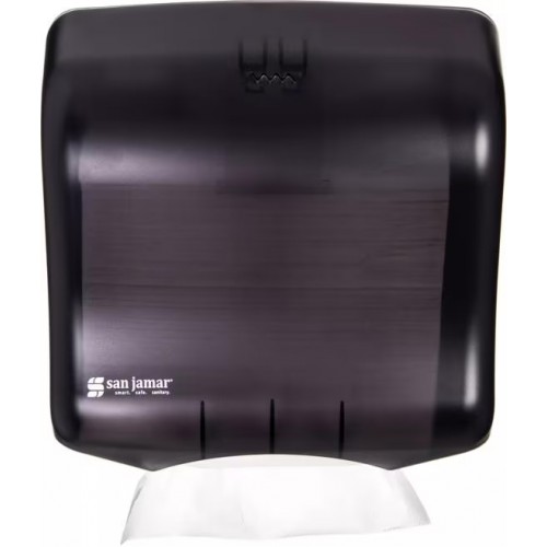 San Jamar T1755TBK Ultrafold Fusion 240 C-Fold/400 Multi-Fold Towel Dispenser, Translucent Black Pearl