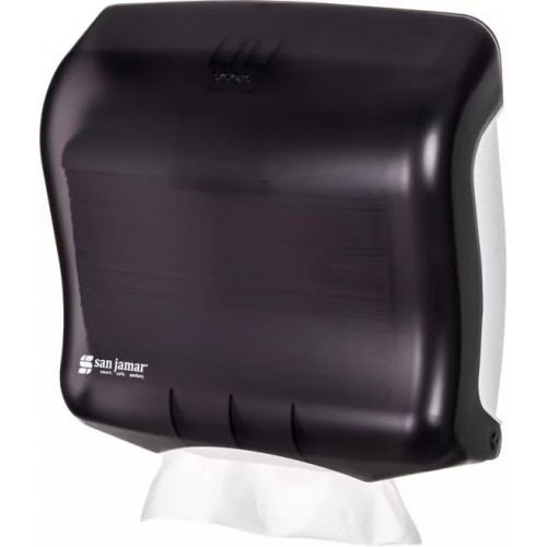 San Jamar T1755TBK Ultrafold Fusion 240 C-Fold/400 Multi-Fold Towel Dispenser, Translucent Black Pearl