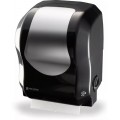 San Jamar T7470BKSS Roll Paper Towel Dispenser, Wall Mount, Hands-Free, Plastic, Black/Stainless