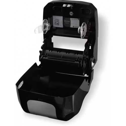 San Jamar T7470BKSS Roll Paper Towel Dispenser, Wall Mount, Hands-Free, Plastic, Black/Stainless