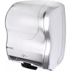 San Jamar T8370SS Roll Paper Towel Dispenser, Hands-Free, Wall Mount, Silver, Plastic, CE Listed