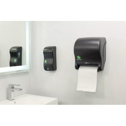 San Jamar T8400REBK Smart Essence ecoLogic Electronic Roll Towel Dispenser, Black