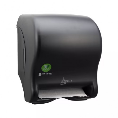 San Jamar T8400REBK Smart Essence ecoLogic Electronic Roll Towel Dispenser, Black