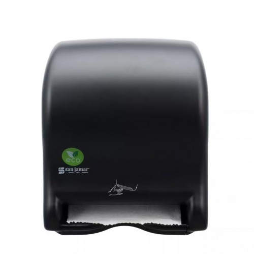 San Jamar T8400REBK Smart Essence ecoLogic Electronic Roll Towel Dispenser, Black