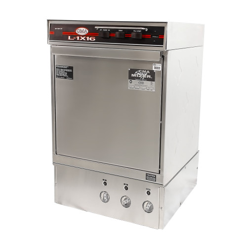 CMA L-1X16 W/HEATER Dishwasher/Glasswasher, Undercounter, Low Temperature Chemical Sanitizing, (30)Racks/Hr, 115v/60/1-ph, 24(w) x 23-1/2(d) x 34-1/4(h) inch, NSF Listed