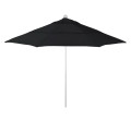 California Umbrella Venture Series ALTO118002-5408-DWV Commercial Patio Umbrella, 11ft, Round, Aluminum Pole with Pulley Lift and Fiberglass Ribs, Sunbrella 1A Black Fabric