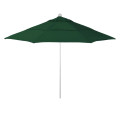 California Umbrella Venture Series ALTO118002-5446-DWV Commercial Patio Umbrella, 11ft, Round, Aluminum Pole with Pulley Lift and Fiberglass Ribs, Sunbrella 1A Forest Green Fabric