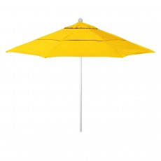 California Umbrella Venture Series ALTO118002-5457-DWV Commercial Patio Umbrella, 11ft, Round, Aluminum Pole with Pulley Lift and Fiberglass Ribs, Sunbrella 1A Sunflower Yellow Fabric