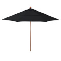 California Umbrella Venture Series ALTO118202-5408 Commercial Patio Umbrella, 11ft,  Natural Oak Aluminum Pole With Pulley Lift And Fiberglass Ribs, Sunbrella 1A Black Fabric