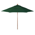 California Umbrella Venture Series ALTO118202-5446 Commercial Patio Umbrella, 11ft, Natural Oak Aluminum Pole With Pulley Lift And Fiberglass Ribs, Sunbrella 1A Forest Green Fabric