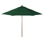 California Umbrella Venture Series ALTO118202-5446 Commercial Patio Umbrella, 11ft, Natural Oak Aluminum Pole With Pulley Lift And Fiberglass Ribs, Sunbrella 1A Forest Green Fabric
