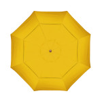 California Umbrella Venture Series ALTO118202-5457 Commercial Patio Umbrella, 11ft, Natural Oak Aluminum Pole With Pulley Lift And Fiberglass Ribs, Sunbrella 1A Sunflower Yellow Fabric