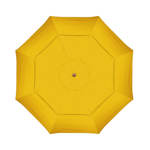 California Umbrella Venture Series ALTO118202-5457 Commercial Patio Umbrella, 11ft, Natural Oak Aluminum Pole With Pulley Lift And Fiberglass Ribs, Sunbrella 1A Sunflower Yellow Fabric