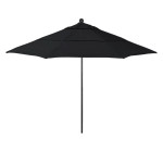 California Umbrella Venture Series ALTO118302-5408 Commercial Patio Umbrella, 11ft, Black Aluminum Pole with Pulley Lift and Fiberglass Ribs, Sunbrella 1A Black Fabric