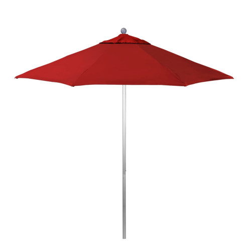 California Umbrella Venture Series ALTO908002-5403 Commercial Patio Umbrella, 9ft, Aluminum Pole with Push Lift and Fiberglass Ribs, Sunbrella 2A Jockey Red Fabric