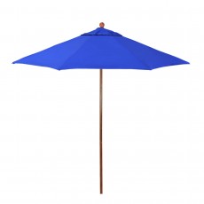 California Umbrella Venture Series ALTO908202-5401 Commercial Patio Umbrella, 9ft, Natural Oak Aluminum Pole with Push Lift and Fiberglass Ribs, Sunbrella 1A Pacific Blue Fabric