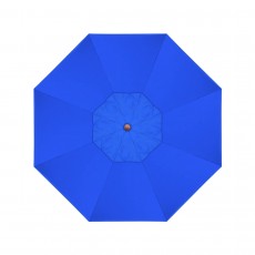 California Umbrella Venture Series ALTO908202-5401 Commercial Patio Umbrella, 9ft, Natural Oak Aluminum Pole with Push Lift and Fiberglass Ribs, Sunbrella 1A Pacific Blue Fabric