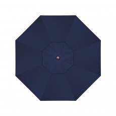 California Umbrella Venture Series ALTO908202-5439 Commercial Patio Umbrella, 9ft, Natural Oak Aluminum Pole with Push Lift and Fiberglass Ribs, Sunbrella 1A Navy Blue Fabric
