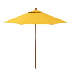 California Umbrella Venture Series ALTO908202-5457 Commercial Patio Umbrella, 9ft, Natural Oak Aluminum Pole with Push Lift and Fiberglass Ribs, Sunbrella 1A Sunflower Yellow Fabric