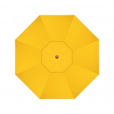 California Umbrella Venture Series ALTO908202-5457 Commercial Patio Umbrella, 9ft, Natural Oak Aluminum Pole with Push Lift and Fiberglass Ribs, Sunbrella 1A Sunflower Yellow Fabric