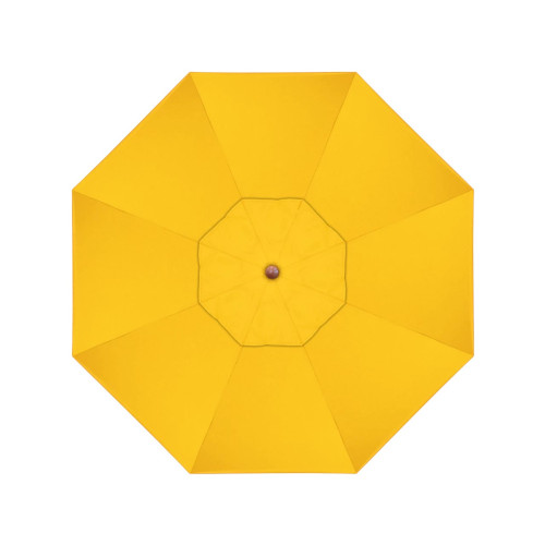 California Umbrella Venture Series ALTO908202-5457 Commercial Patio Umbrella, 9ft, Natural Oak Aluminum Pole with Push Lift and Fiberglass Ribs, Sunbrella 1A Sunflower Yellow Fabric