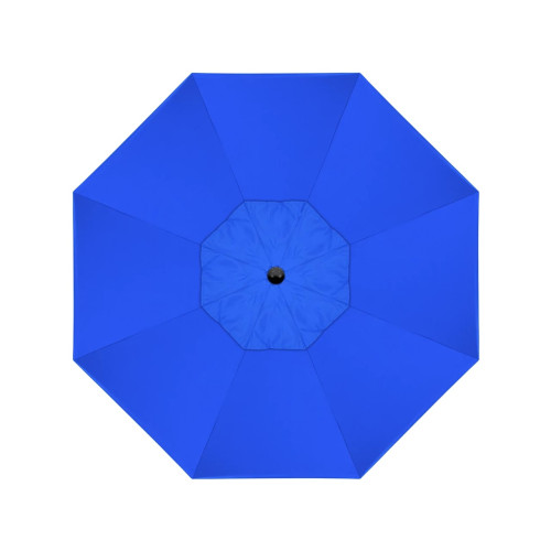 California Umbrella Venture Series ALTO908302-5401 Commercial Patio Umbrella, 9ft, Black Aluminum Pole with Push Lift and Fiberglass Ribs, Sunbrella 1A Pacific Blue Fabric
