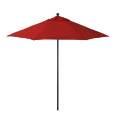 California Umbrella Venture Series ALTO908002-5403 Commercial Patio Umbrella, 9ft, Black Aluminum Pole with Push Lift and Fiberglass Ribs, Sunbrella 2A Jockey Red Fabric