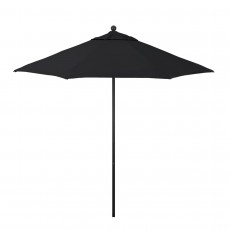 California Umbrella Venture Series ALTO908302-5408 Commercial Patio Umbrella, 9ft,  Black Aluminum Pole with Push Lift and Fiberglass Ribs, Sunbrella 1A Black Fabric