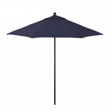 California Umbrella Venture Series ALTO908302-5439 Commercial Patio Umbrella, 9ft, Black Aluminum Pole with Push Lift and Fiberglass Ribs, Sunbrella 1A Navy Blue Fabric
