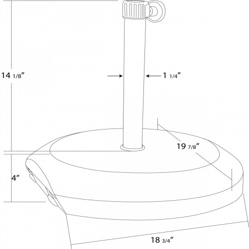 California CFMT172-BLACK Patio Umbrella Stand, (75)lb(s) Round, Steel Cover With Concrete Filling, Black