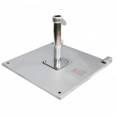 California CRL070 Patio Umbrella Base, (70)lb(s), Galvanized steel Plate with 12 inch Base Tube, Add-on Wheels, Silver Anodized