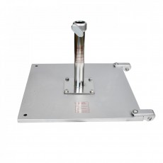 California CRL070 Patio Umbrella Base, (70)lb(s), Galvanized steel Plate with 12 inch Base Tube, Add-on Wheels, Silver Anodized