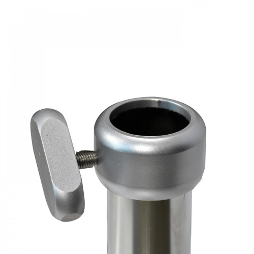 California CRL100 Patio Umbrella Base, (100)lb(s), Galvanized Steel Plate with 24 inch Base Tube, Add-on Wheels, Silver Anodized