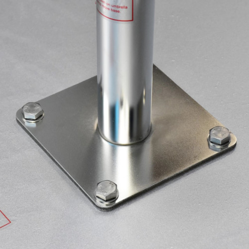 California CRL100 Patio Umbrella Base, (100)lb(s), Galvanized Steel Plate with 24 inch Base Tube, Add-on Wheels, Silver Anodized