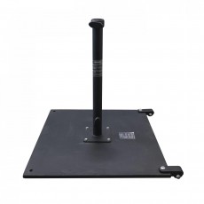 California CRL100-BLACK Patio Umbrella Base, (100)lb(s), Galvanized Steel Plate with 24 inch Base Tube, Add-on Wheels, Black