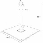 California CRL100-BLACK Patio Umbrella Base, (100)lb(s), Galvanized Steel Plate with 24 inch Base Tube, Add-on Wheels, Black
