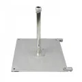 California CRL100 Patio Umbrella Base, (100)lb(s), Galvanized Steel Plate with 24 inch Base Tube, Add-on Wheels, Silver Anodized