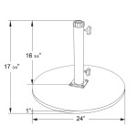 California CRLY903-BLACK Commercial Cast Iron Patio Umbrella Base, (95)lb(s), Round, Black
