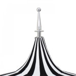 California SMPT852174PD-0403 Pagoda Umbrella, 8.5ft, Matted White Aluminum Pole Push Lift System and Two Toned Canopy, Sunbrella 1A Jockey Red and Natural Fabric