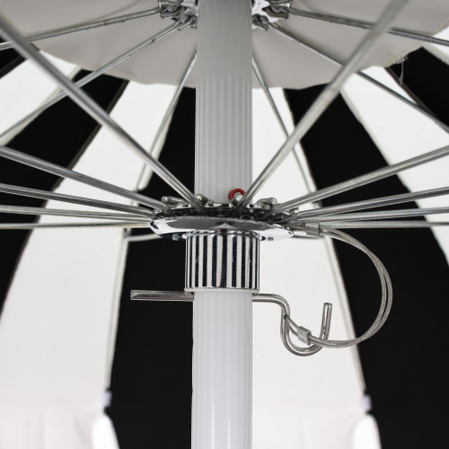 California SMPT852174PD-0403 Pagoda Umbrella, 8.5ft, Matted White Aluminum Pole Push Lift System and Two Toned Canopy, Sunbrella 1A Jockey Red and Natural Fabric