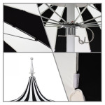 California SMPT852174PD-0403 Pagoda Umbrella, 8.5ft, Matted White Aluminum Pole Push Lift System and Two Toned Canopy, Sunbrella 1A Jockey Red and Natural Fabric