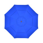California Umbrella Madera Series STAF118202-5401-DWV Commercial Patio Umbrella, 11ft, Silmulation Oak Sturdy Aluminum Pole with Pulley Lift and Fiberglass Ribs, Sunbrella 1A Pacific Blue Fabric