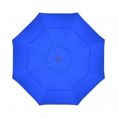 California Umbrella Madera Series STAF118202-5401-DWV Commercial Patio Umbrella, 11ft, Silmulation Oak Sturdy Aluminum Pole with Pulley Lift and Fiberglass Ribs, Sunbrella 1A Pacific Blue Fabric
