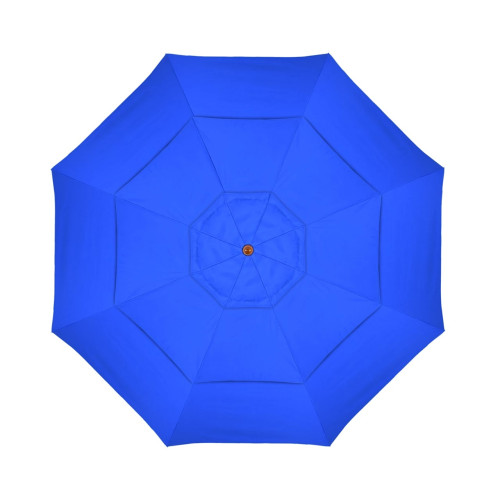 California Umbrella Madera Series STAF118202-5401-DWV Commercial Patio Umbrella, 11ft, Silmulation Oak Sturdy Aluminum Pole with Pulley Lift and Fiberglass Ribs, Sunbrella 1A Pacific Blue Fabric